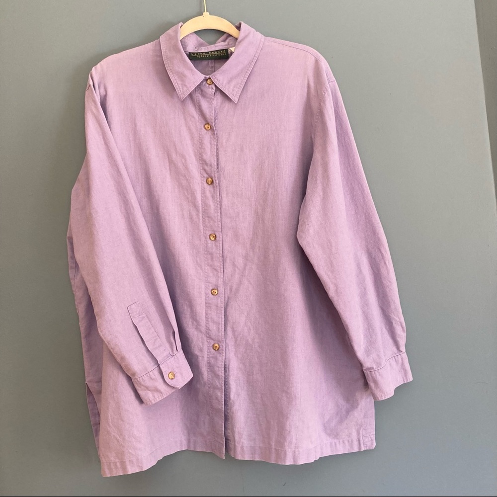 Linen lavender button down